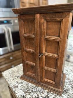 Exceptional Antique Quality Miniture Armoire 2 Door Classic Paneling Cabinet