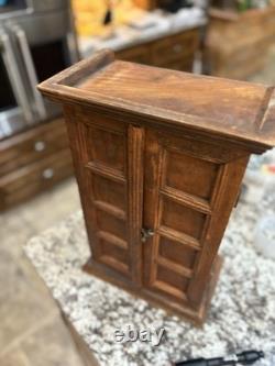 Exceptional Antique Quality Miniture Armoire 2 Door Classic Paneling Cabinet