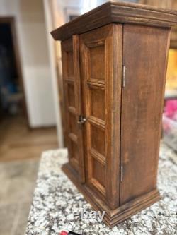 Exceptional Antique Quality Miniture Armoire 2 Door Classic Paneling Cabinet