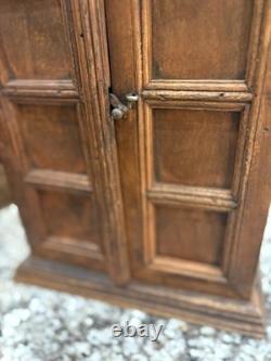 Exceptional Antique Quality Miniture Armoire 2 Door Classic Paneling Cabinet