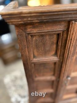 Exceptional Antique Quality Miniture Armoire 2 Door Classic Paneling Cabinet