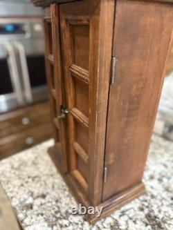 Exceptional Antique Quality Miniture Armoire 2 Door Classic Paneling Cabinet