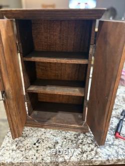 Exceptional Antique Quality Miniture Armoire 2 Door Classic Paneling Cabinet