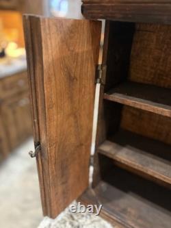Exceptional Antique Quality Miniture Armoire 2 Door Classic Paneling Cabinet