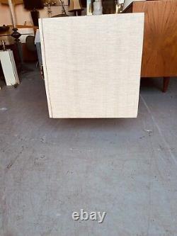 Exceptional MID Century Modern Style Grasscloth Credenza With Lucite Legs