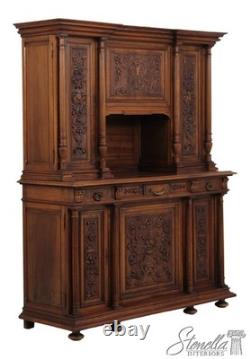 F74209 Antique French Renaissance Walnut Cabinet Hutch