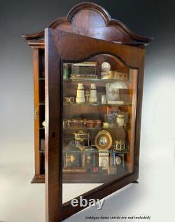 Fab Antique English Victorian Edwardian Walnut Vitrine, 30 Display Cabinet #2