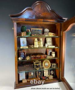 Fab Antique English Victorian Edwardian Walnut Vitrine, 30 Display Cabinet #2