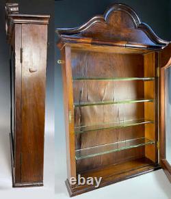 Fab Antique English Victorian Edwardian Walnut Vitrine, 30 Display Cabinet #2