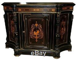 Fabulous Antique 19th C. American Victorian Inlaid & Ebonized Cabinet #6213