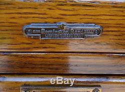 Fantastic Antique Mid Century Stacking Oak Card Catalog Cabinet 30 Drawer BEAUTY