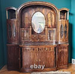 Fantastic Antique Zebrawood German Art-Deco Style Hallway Cabinet c1900