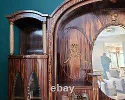 Fantastic Antique Zebrawood German Art-Deco Style Hallway Cabinet c1900