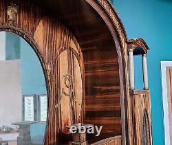 Fantastic Antique Zebrawood German Art-Deco Style Hallway Cabinet c1900