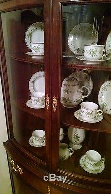 Fantastic curved glass corner cabinet with bronze ormolu