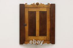 Farmhouse Antique Walnut Medicine Corner Bath Wall Cabinet #53614