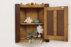 Farmhouse Antique Walnut Medicine Corner Bath Wall Cabinet #53614