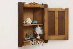 Farmhouse Antique Walnut Medicine Corner Bath Wall Cabinet #53614