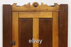 Farmhouse Antique Walnut Medicine Corner Bath Wall Cabinet #53614
