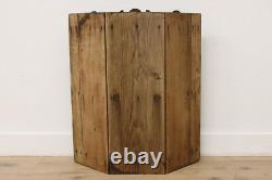 Farmhouse Antique Walnut Medicine Corner Bath Wall Cabinet #53614