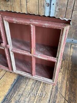 Farmhouse Hand Made Wood Cabinet With Tin Roof 40