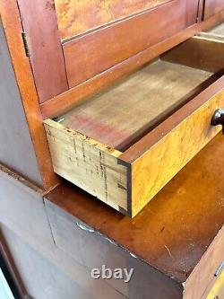 Fine 1830s cherry & birdseye maple new england cabinet secratary desk
