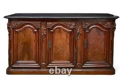 First Quarter of 18th Century Régence Provincial Walnut Buffet With Marble Top