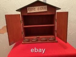 Fish Trout Wooden Wall Hanging wooden storage cabinet Gone Fishin rare
