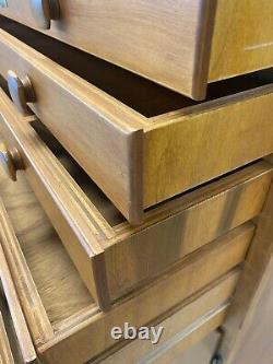 Flat Blue Print Wood File Storage Cabinet W 8 Drawers