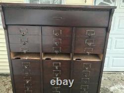 Free Ship Nj/nyc/phily Area Antique Filing Oak Letter File Cabinet 48 Slot