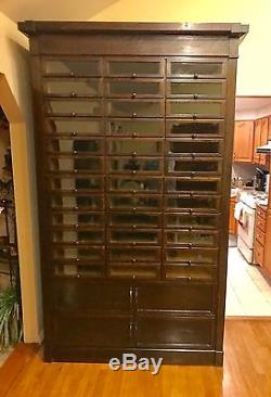 Free Ship Nyc/nj/east Pa Area Antique Country Store Habadashery Cabinet Display