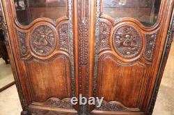 French Antique Carved Normandy Oak Louis XV 2 Door Armoire Circa 1780