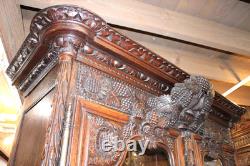 French Antique Carved Normandy Oak Louis XV 2 Door Armoire Circa 1780