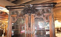 French Antique Carved Normandy Oak Louis XV 2 Door Armoire Circa 1780