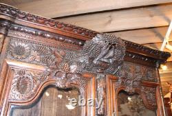 French Antique Carved Normandy Oak Louis XV 2 Door Armoire Circa 1780