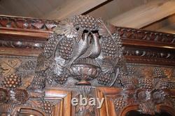 French Antique Carved Normandy Oak Louis XV 2 Door Armoire Circa 1780