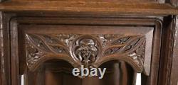 French Antique Gothic Revival Pedestal/Display Stand/Cabinet in Oak