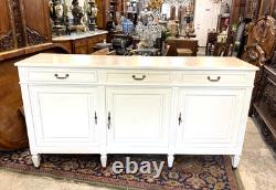 French Antique Louis XVI Painted White Sideboard / Buffet