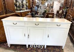 French Antique Louis XVI Painted White Sideboard / Buffet