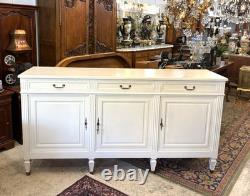 French Antique Louis XVI Painted White Sideboard / Buffet