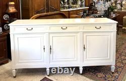 French Antique Louis XVI Painted White Sideboard / Buffet