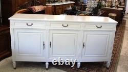 French Antique Louis XVI Painted White Sideboard / Buffet