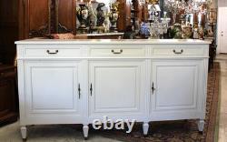 French Antique Louis XVI Painted White Sideboard / Buffet