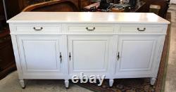 French Antique Louis XVI Painted White Sideboard / Buffet