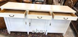 French Antique Louis XVI Painted White Sideboard / Buffet