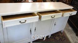 French Antique Louis XVI Painted White Sideboard / Buffet