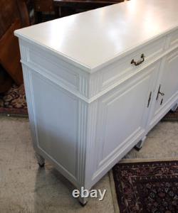 French Antique Louis XVI Painted White Sideboard / Buffet