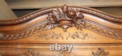 French Antique Normandy Oak Louis XV 2 Door Armoire Bookcase / Display Cabinet