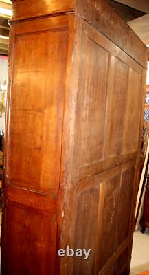 French Antique Normandy Oak Louis XV 2 Door Armoire Bookcase / Display Cabinet