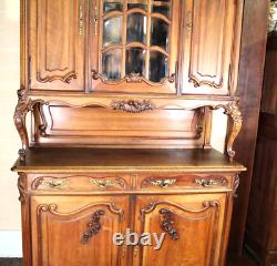 French Antique Walnut Louis XV Buffet Cabinet